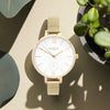 Amalfi Petite Stainless Steel Watch Gold, White & Gold Watch Hurtig Lane Vegan Watches