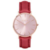 Vegan leather watch rose gold and red- hurtig lane- vegane uhren