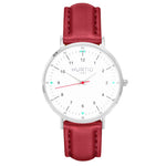 Moderna Vegan Leather Watch Silver, White & Lilac Watch Hurtig Lane Vegan Watches