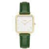 Neliö Square Vegan Leather Gold/White/Green Watch Hurtig Lane Vegan Watches