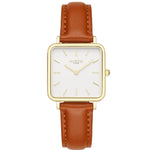 Neliö Square Vegan Leather Gold/White/Green Watch Hurtig Lane Vegan Watches