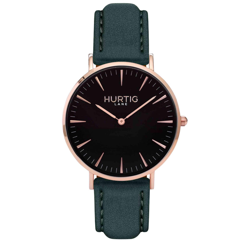 Hymnal Vegan Tweed Watch Rose Gold, Black & Camel - Hurtig Lane - sustainable- vegan-ethical- cruelty free