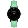 Moderna Vegan Leather Watch All Black & Cherry Red Watch Hurtig Lane Vegan Watches