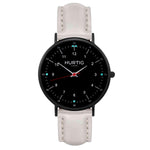 hurtig lane vegan leather watch black & grey vegane uhren