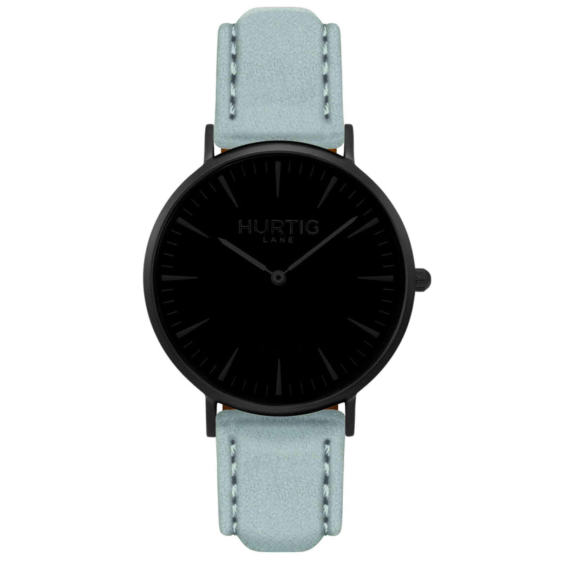 Hymnal Vegan Suede Watch All Black & Mustard - Hurtig Lane - sustainable- vegan-ethical- cruelty free