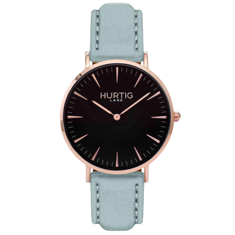 Hymnal Vegan Suede Watch Rose Gold, Black & Berry Watch Hurtig Lane Vegan Watches