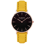 Hymnal Vegan Suede Watch Rose Gold, Black & Berry Watch Hurtig Lane Vegan Watches