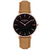 Hymnal Vegan Tweed Watch Rose Gold, Black & Camel - Hurtig Lane - sustainable- vegan-ethical- cruelty free