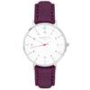 Moderno Vegan Suede Watch Silver, White & Coral Watch Hurtig Lane Vegan Watches