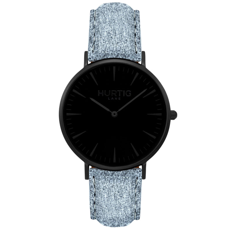 Hymnal Vegan Watch Tweed All Black & Grey - Hurtig Lane - sustainable- vegan-ethical- cruelty free