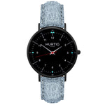 Moderna Vegan Suede Watch All Black & Coral - Hurtig Lane - sustainable- vegan-ethical- cruelty free