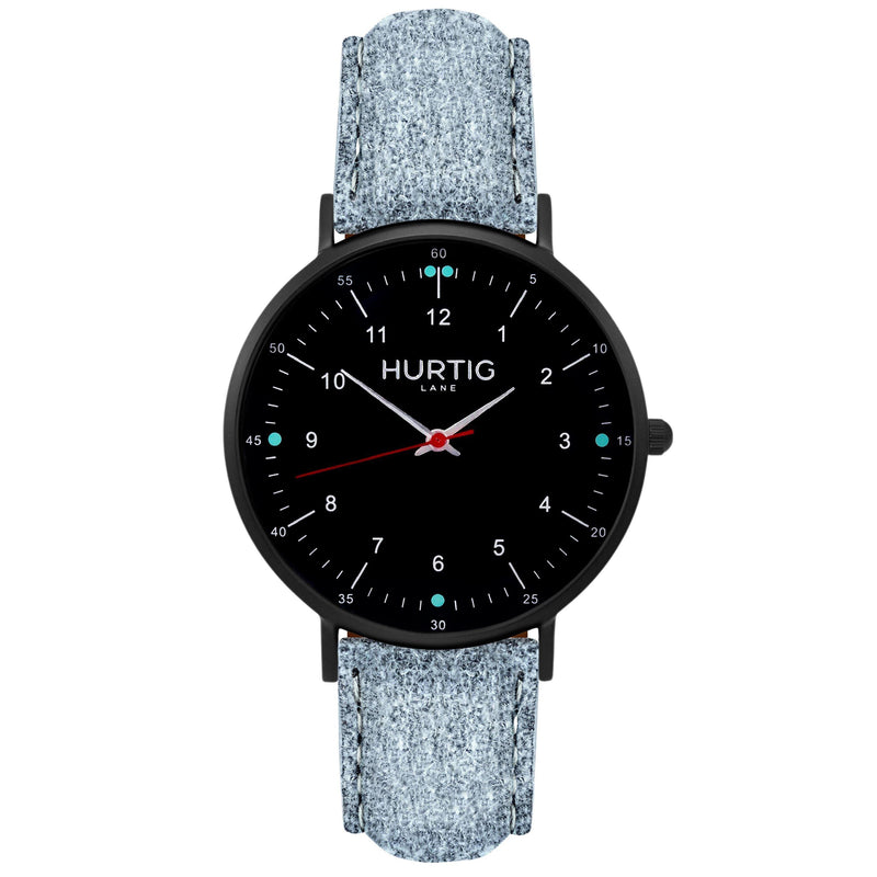 Moderno Vegan Suede Watch All Black & Berry Watch Hurtig Lane Vegan Watches