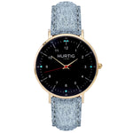 Moderno Vegan Suede Watch Gold, Black & Berry Watch Hurtig Lane Vegan Watches