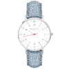 Moderno Vegan Suede Watch Silver, White & Coral Watch Hurtig Lane Vegan Watches