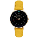 Moderno Vegan Suede Watch Gold, Black & Berry Watch Hurtig Lane Vegan Watches