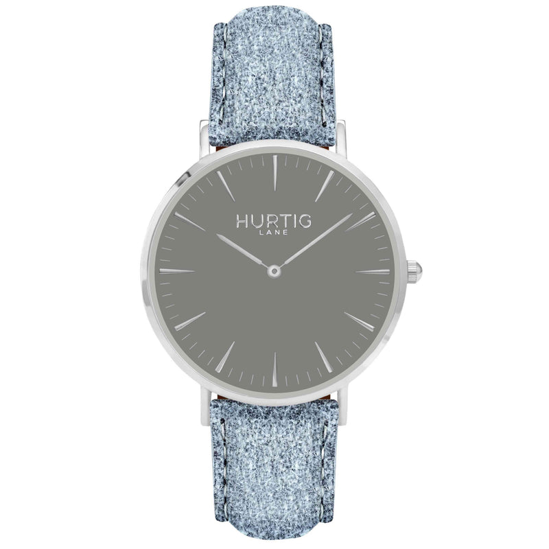 Hymnal Vegan Watch Tweed Silver, Grey & Camel Brown - Hurtig Lane - sustainable- vegan-ethical- cruelty free