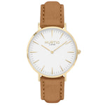 Hymnal Vegan Watch Tweed Gold, White & Camel Watch Hurtig Lane Vegan Watches