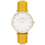 Hymnal Vegan Watch Suede Gold, White & Duck Egg Blue Watch Hurtig Lane Vegan Watches