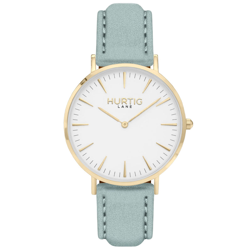 Hymnal Vegan Watch Suede Gold, White & Camel Watch Hurtig Lane Vegan Watches