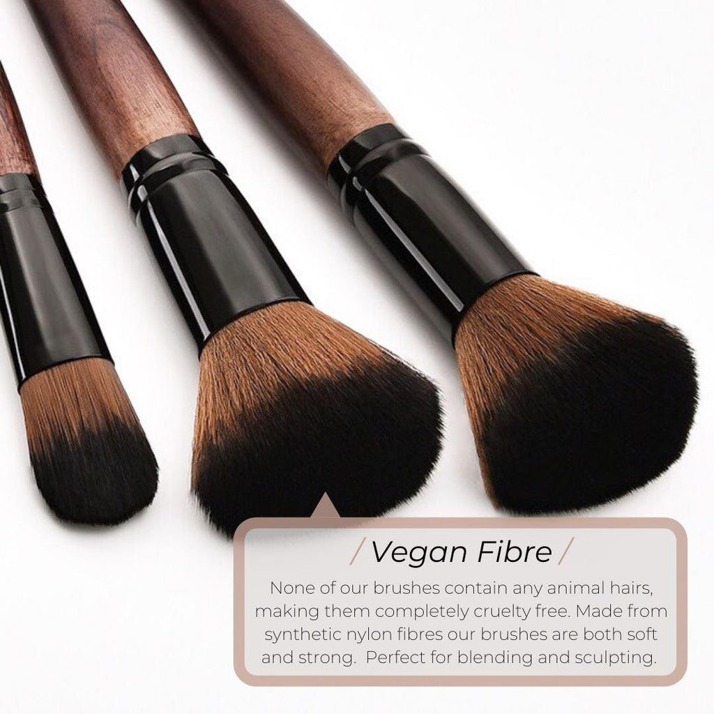 Vegan 2 Piece Eyeshadow Makeup Brush Set- Sustainable Wood and Black Makeup Brushes Hurtig Lane